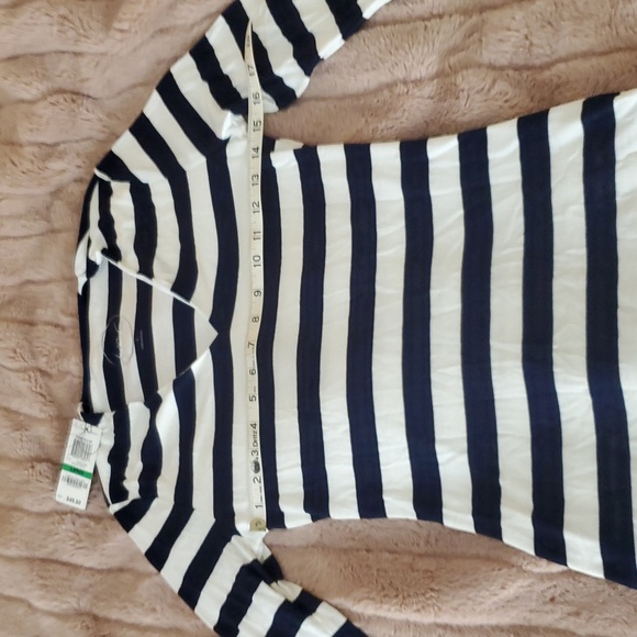 Navy and White Striped Long Sleeve Top - Picture 4 of 5